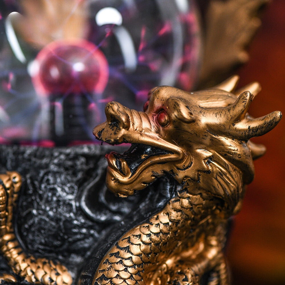 Lampe Plasma Dragon Dorée