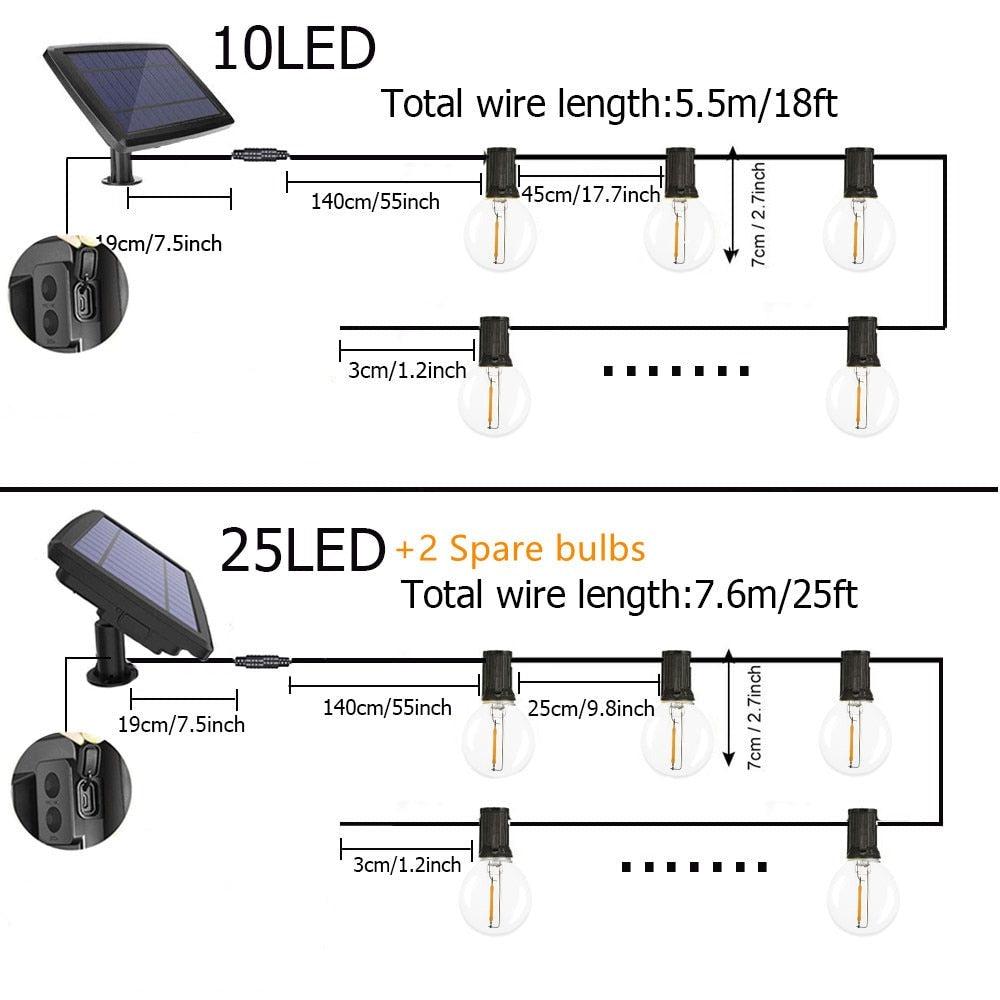Guirlandes Guinguette Extérieur Solaires