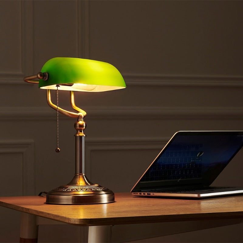 Ancienne lampe de bureau banquier laiton vieilli lampe bureau Ancienne lampe de bureau banquier laiton vieilli lampe bureau