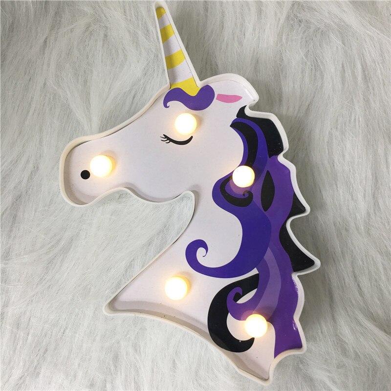 Veilleuse Licorne Multicolore Violet