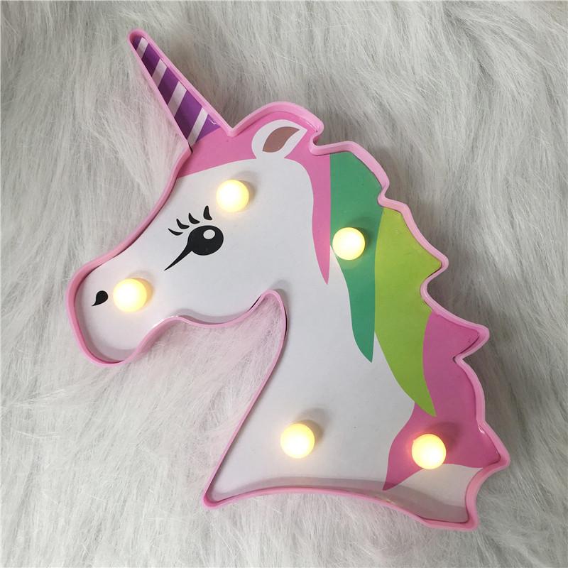 Veilleuse Licorne Multicolore Rose