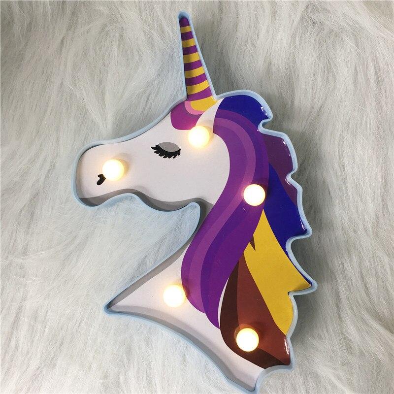 Veilleuse Licorne Multicolore Mauve