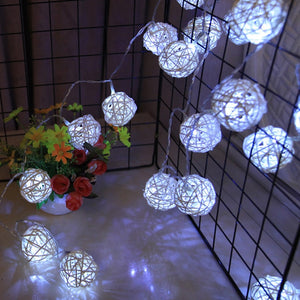 Guirlande Lumineuse Rotin Blanc