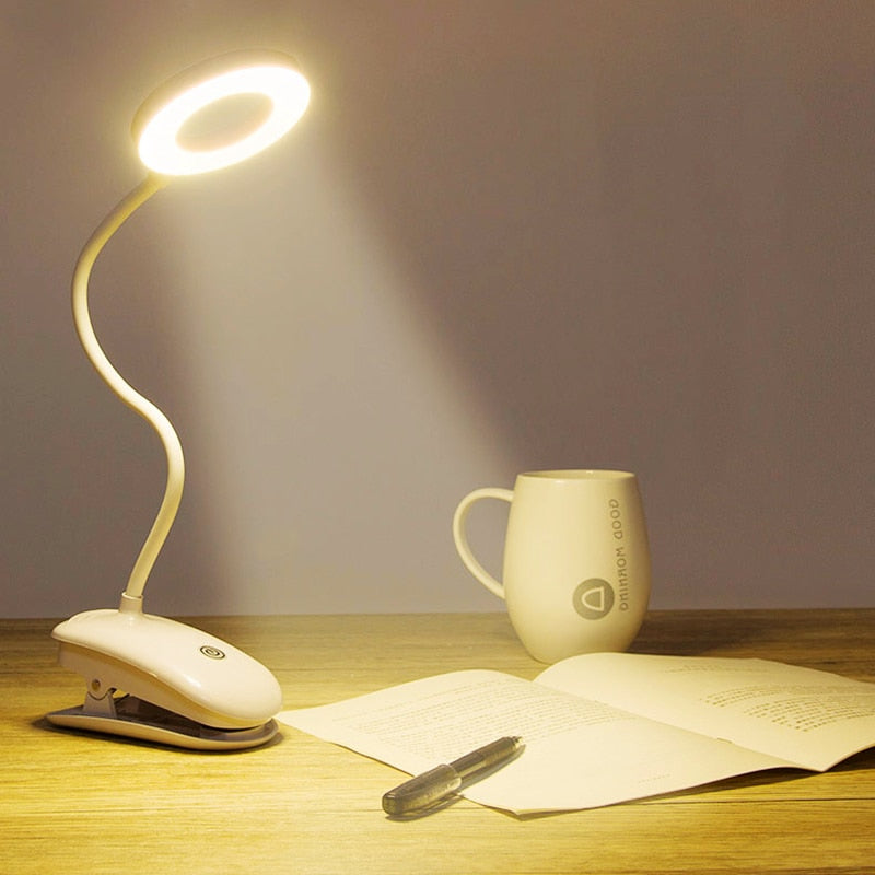 Lampe De Lecture Rechargeable USB - Capteur Tactile, Flexible, 3 Modes De Luminosité Et Température, Clip Intégré - 9