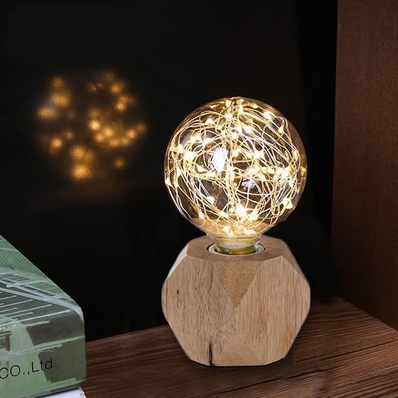 Lampe de Chevet en Bois 