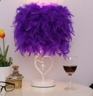 Lampe de Chevet Plume Mauve