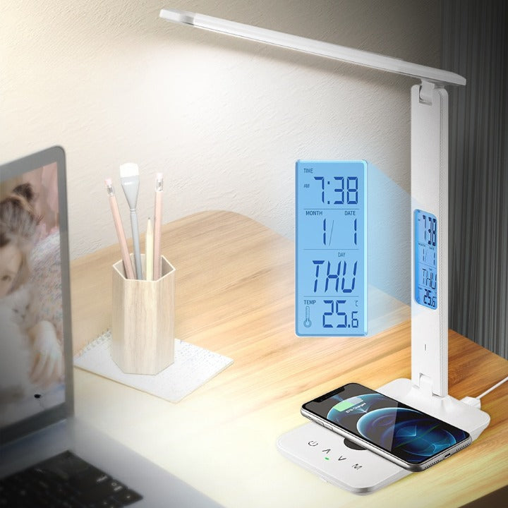 Lampe De Bureau Led Rose Avec 3 Vitesses D'éclairage Réglables Et Porte- Stylo - Fonctionne Avec Usbbatterie, Tuyau Pivotant à 360° - Lampe De Table Portable Et Rechargeable