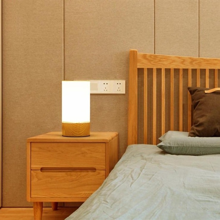 Lampe avec Socle en Bois 