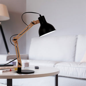 Lampe de Bureau Vintage en Bois