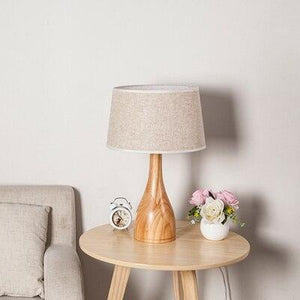 Lampe de Chevet en Bois Gris