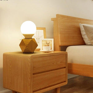 Lampe de Chevet Socle Bois