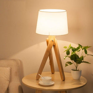 Lampe de Chevet Trépied Bois 