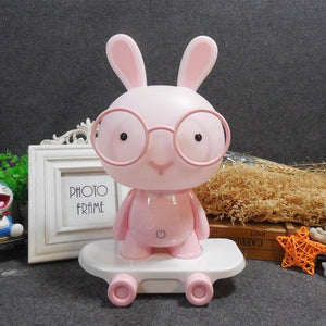 Lampe Lapin Lunette Rose