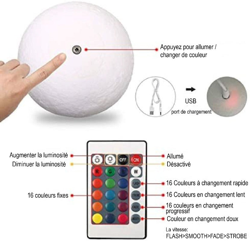 Lampe Lune Personnalisée 2