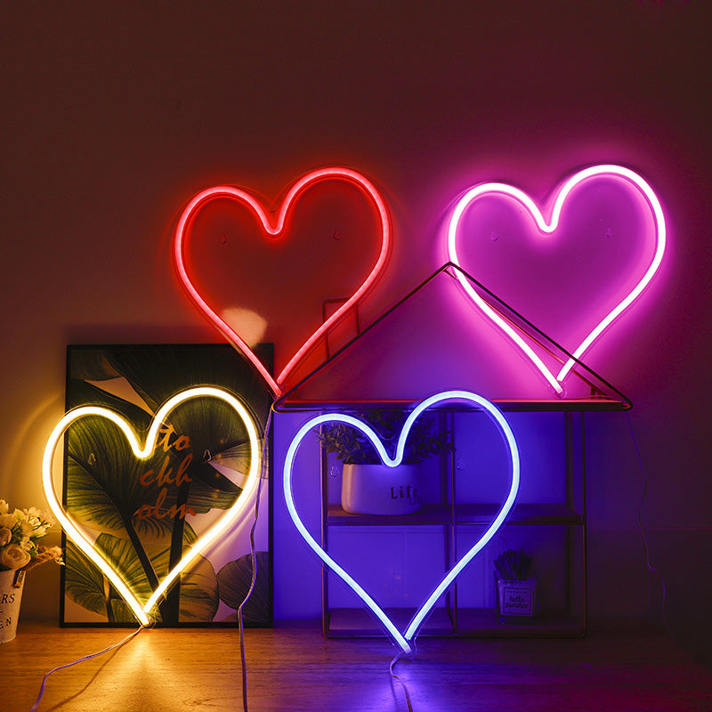 Lampe Néon Coeur Colorées