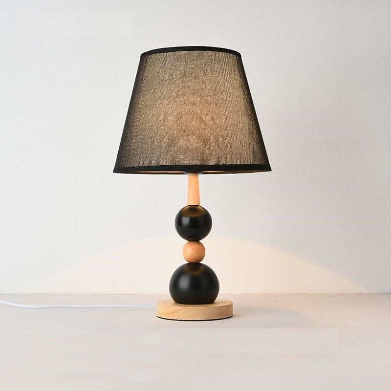 Lampe De Table Rétro - Style Industriel Bois & Métal Noir - Pour Bureau, Chevet Ou Salon - Ampoule E27 Non Incluse