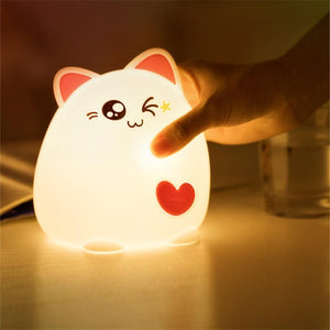 veilleuse chat LED
