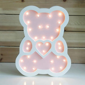 Veilleuse de Nuit Enfant Ours Rose